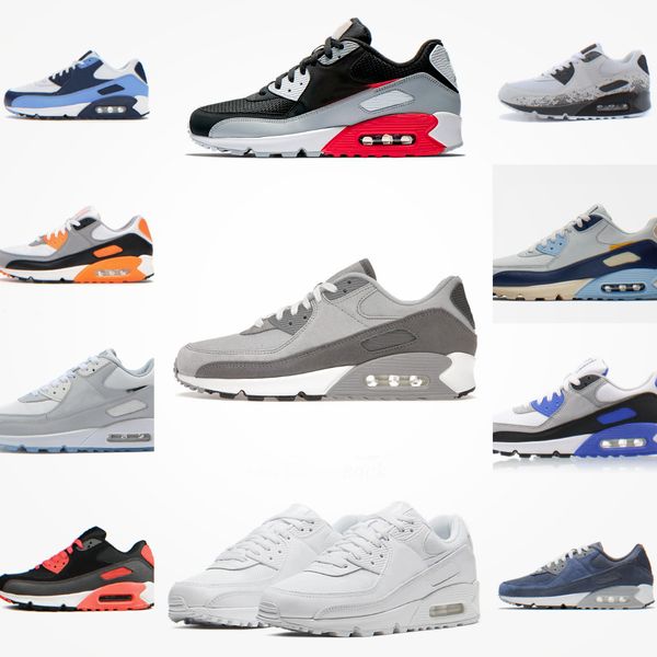 

designer mens 90 sports casual shoestriple white black red runner wolf grey polka dot infrared max 90s outdoor total laser blue hyper grape