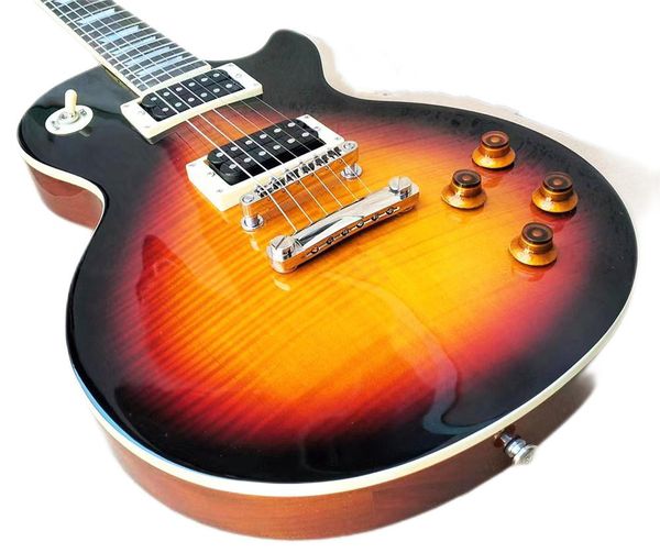 

promotion flame electric guitar, tiger pattern, solid mahogany body and neck, thick and retai258