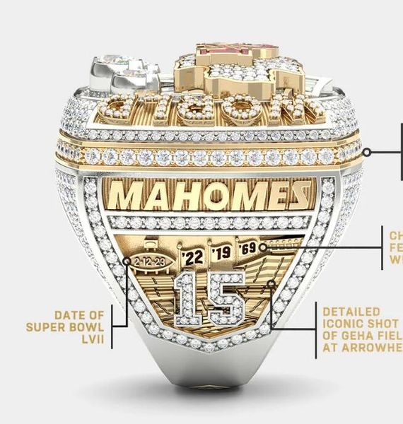 

2022 2023 kc super bowl team champions championship ring with wooden display box souvenir men fan gift drop shipping, Silver