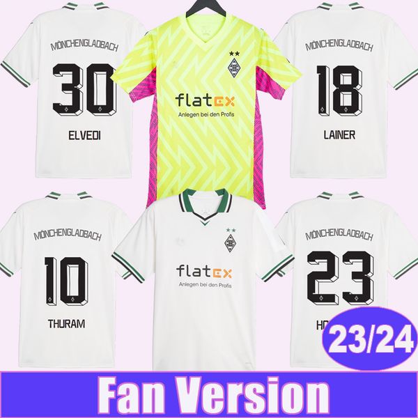

2023 24 monchengladbach plea thuram mens soccer jerseys lainer elvedi neuhaus stindl home goalkeeper football shirts monchengladbach short s, Black;yellow