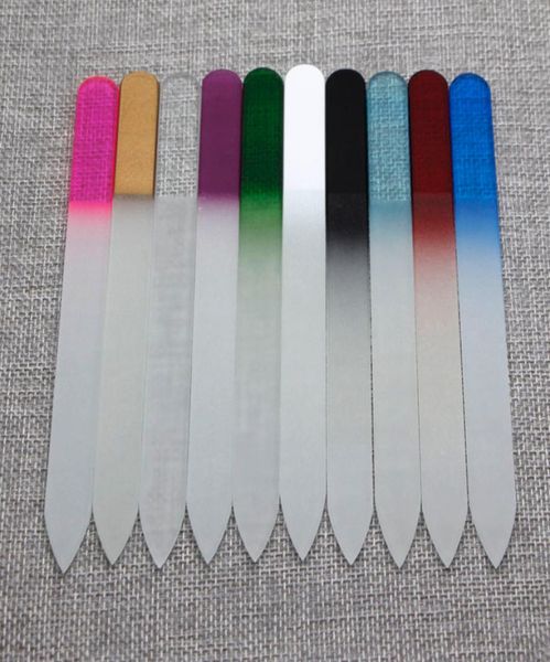 

55quot14cm crystal glass nail files new manicure multi 10 color beautiful nf0141497820