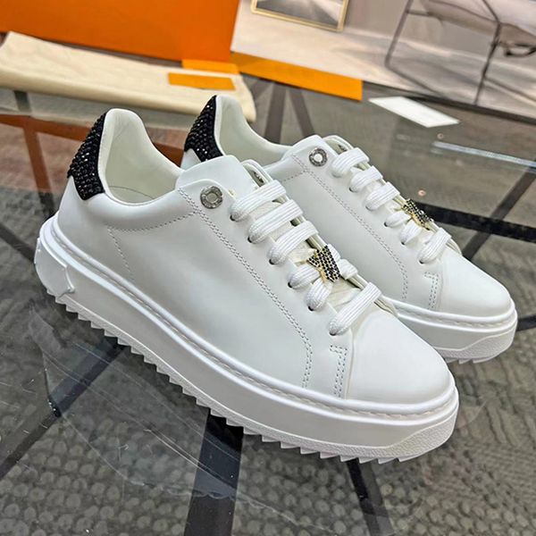 

designer casual shoes luxury brand men's and women's shoes travel cowhide lace-up sneakers fashion flats fitness sneakers white sh, Black