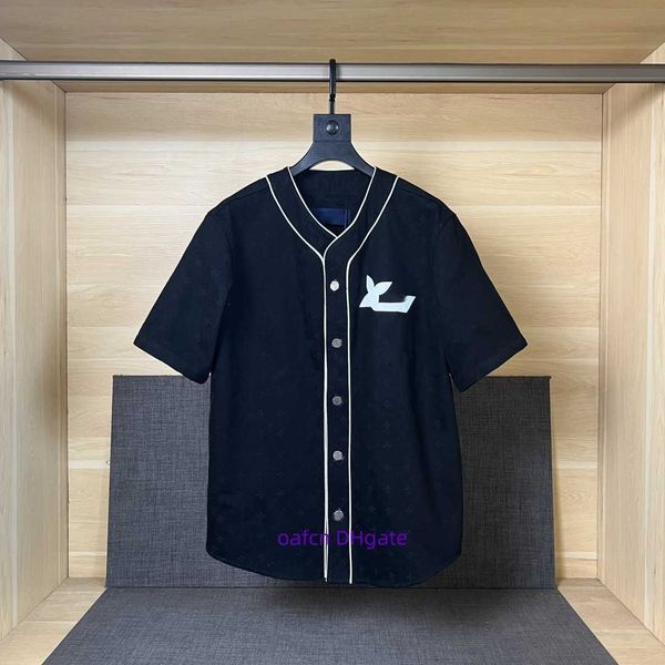 

23ss designer men's t-shirt shirt fashion ribbon baseball short sleeve shirt embossed old flower letter casual summer short sleeve men&, White;black