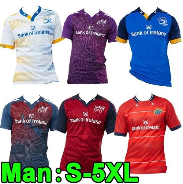 

2022 2023 leinster munster rugby jersey home away 21 22 23 european alternate ireland irish club shirt size s-5xl, Black;gray
