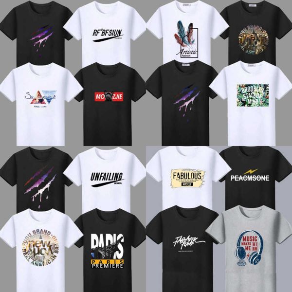 

made in china pure cotton men's short sleeve t-shirts, White;black