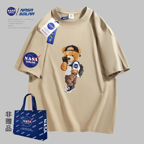 

nasa summer t shirt mens womens designers t-shirts loose tees man casual shirt luxurys clothing streetwear shorts sleeve polos tshirts size, White;black