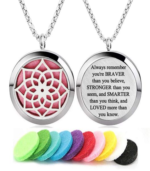 

motivational words on essential oil diffuser necklace aromatherapy pendant perfume jewelry gift sets for women girls7962262, Silver