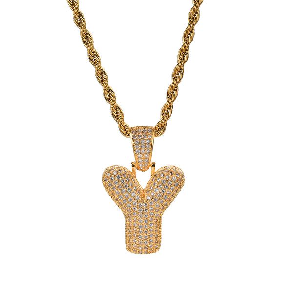 

hip hop rapper pendant necklace microencrusted zircon creative english letter hipster 3mm pendant shiny american fashion men women letter 60, Silver