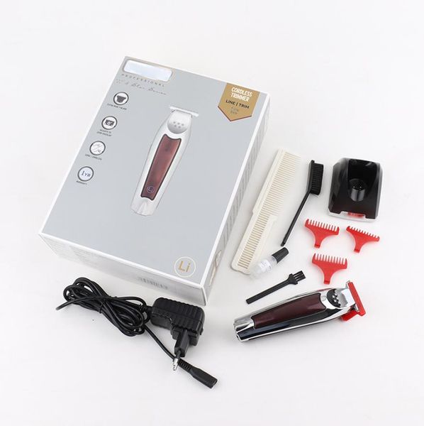 

5 star detailer professional hair clipper all metal men electric cordless hair trimmer baldheaded t blade finish haircut machine9566138