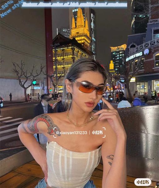 

luxury brands design sunglasses 2023 new xiaoxiang y2k sunglass popular on the internet same style personalized high street men's and w, White;black