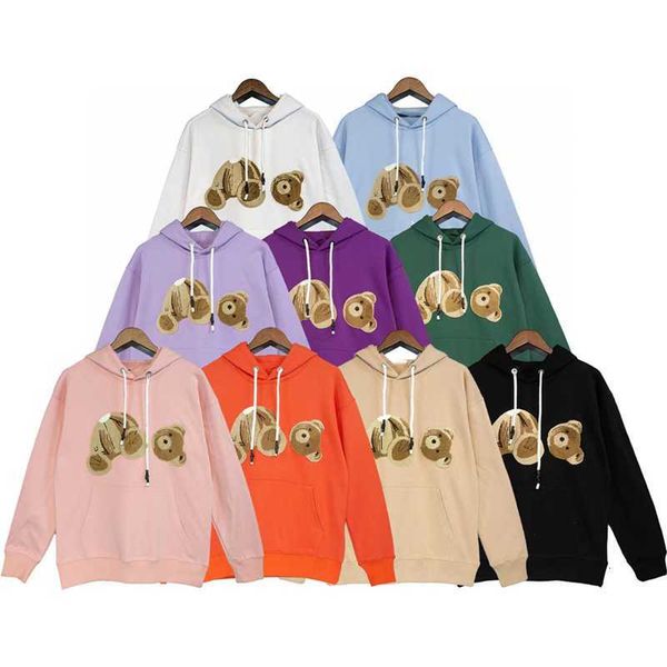 

mens women designer hoodie sweater sweatshirts streetwear jackets palms bear hoodies men's color grey black red 100% pure cotton size s
