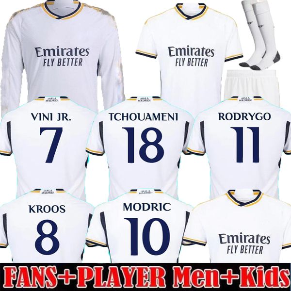 

23 24 benzema finals soccer jerseys player version vini jr real madrids camavinga tchouameni valverde asensio modric 22 23 football shirt me, Black;yellow