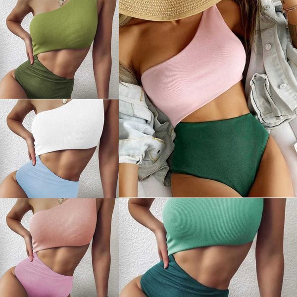 

women's swimwear swimsuit, triangle one-piece bikini, hollow-out, thin belly covering, spring resort female mh0t, White;black