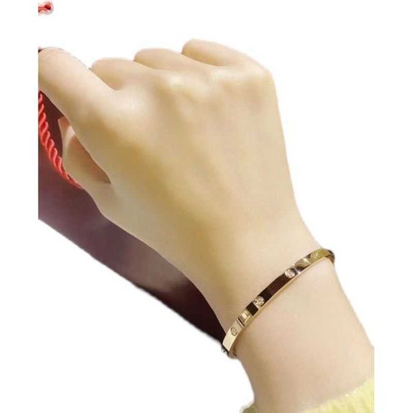 

high edition 18k rose gold plated screw love nail bracelet mesh red simple luxury korean women's summer mux4, Black