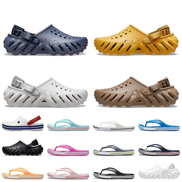 

women mens echo clog sandal fashion bayaband flip flops designer slippers classic clogs sandals summer beach shoes outdoor famous sliders wh, Black