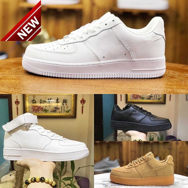 

2023 designers outdoor men casual shoes trainer af1 low airforce air''forces 1 white skateboard one 1 07 knit euro airs high women, Black