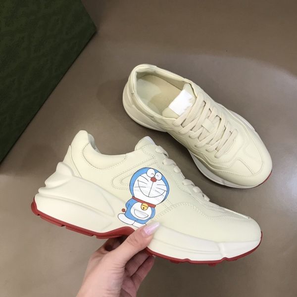 

designer sneakers white leather calfskin casual shoes calfskin platform trainer technical shoe knit retro patchwork sneaker dress shoes size, Black