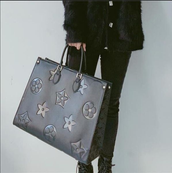 

designer bags women bag handbags embossed flower monograms onthego gm mm womens handbag purse tote shoulder female backpack goah