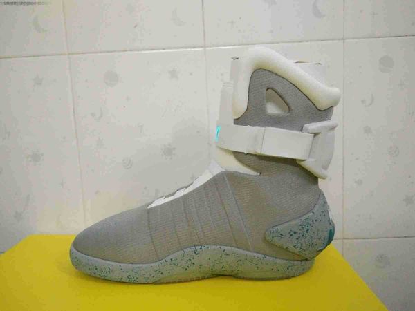 

automatic laces air mag back to the future glow in the dark gray sneakers marty mcfly's led shoes lighting marty mcflys mags grey boots, Black