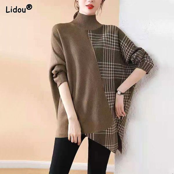 

sweaters casual patchwork turtleneck sweaters thick loosefitting fashion trends women's clothing autumn winter korean pullovers grace, White;black
