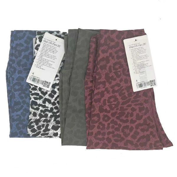 

lulu women leopard print spotted tight yoga pants fitness jogging training high waist women's sports leggings exercise athletic lemon