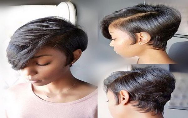 

human hair wigs glueless for black women brazilian straight lace front wig adjustable pre plucked silk base lace frontal whole3832077, Black;brown