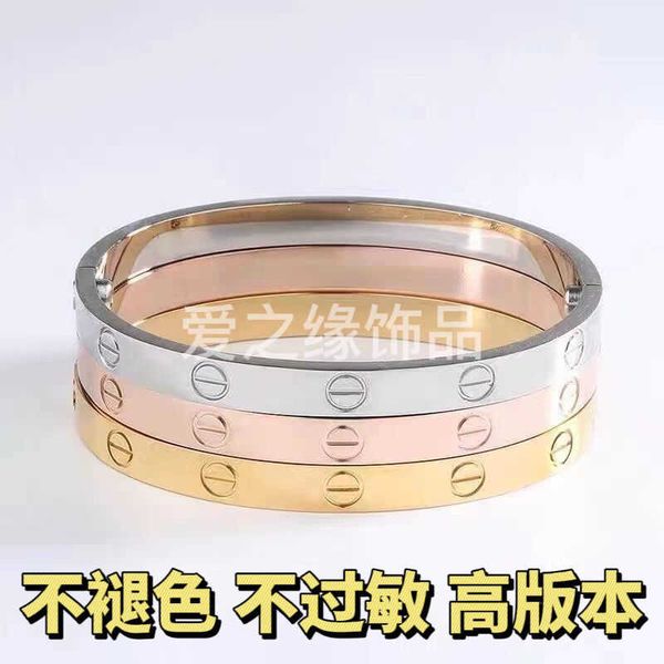 

original boutique rose gold love with diamond bracelet screw snap buckle non fading premium edition limited bright face korean same style ww, Black