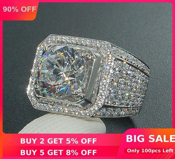 

solitaire male 4ct sona diamond ring 925 sterling silver jewelry engagement wedding band rings for men luxury party accessory c0924004384, Golden;silver