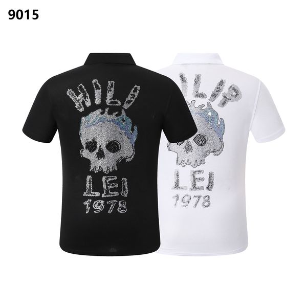 

mens stylist polo shirts luxury italy men clothes short sleeve fashion casual men's summer phillip plain t shirt colors size m-3xl pp90, White;black