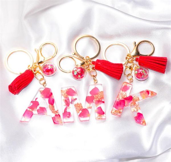 

tassel letter keychain trendy creative colorful 26 english initial resin handbag keyring accessories for women gift3587420, Silver