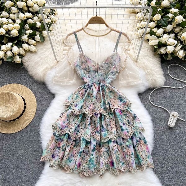 

casual dresses 2023 retro mesh off shoulder sleeveless elegant tiered slip dress a-line high waist beach vacation sundress women summer vest, Black;gray