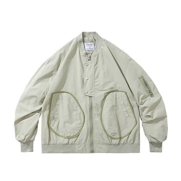 

summer dress 2022 autumn sports coat men's functional work wear pilot coach jacket trend, Black;brown