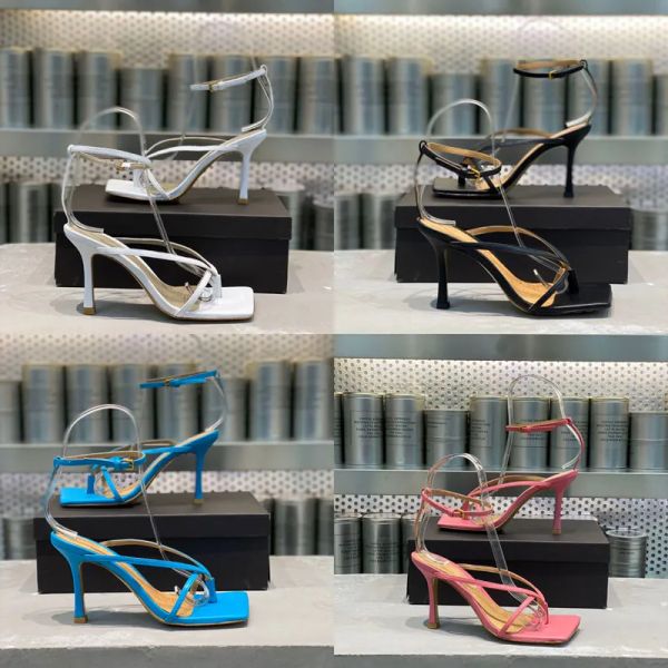 

casual shoes sandals women summer one strap high heels designer fine heel square toe white clip rome black