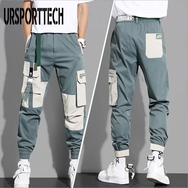 

pants cargo men pants trousers hip hop joggers teenager boys pants pockets casual dance techwear harem streetwear trousers sweatpants, Black