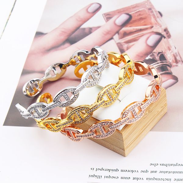 

love bracelet open ladies rose 18k gold silver lady bangle diamond luxury designer jewelry womens mens bracelets jewelry party gift classic, Black