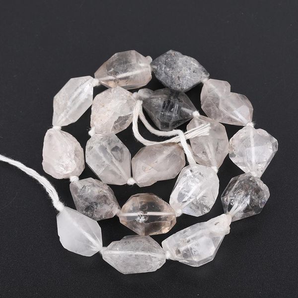 

crystal approx 1618pcs/strand natural green phantom quartz nugget chunky loose beads,middle drilled crystal beads diy jewelry making