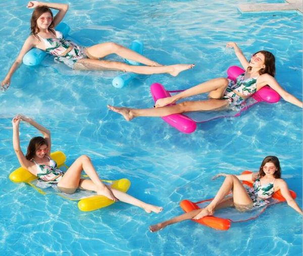 

summer swimming pool water bed floating water hammock lounger bed chair summer water mat inflatable pool float floating tubes7717878
