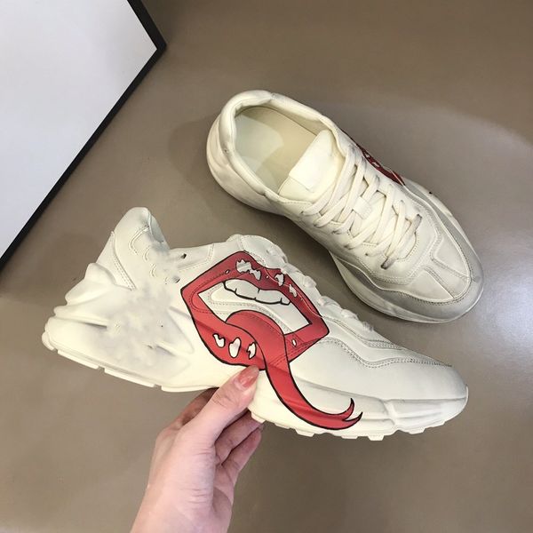 

designer sneakers white leather calfskin casual shoes calfskin platform trainer technical shoe knit retro patchwork sneaker dress shoes size, Black