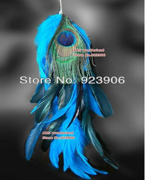 

single long teal blue feather earring women039s fashion feather earrings 10pcslot9798970, Silver
