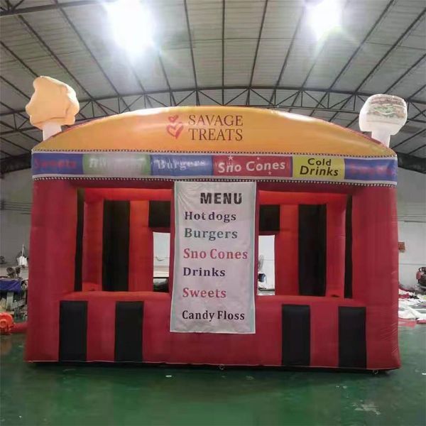 

20*13ft customized oxford inflatable candy booth floss concession stand tent ticket changing booth ice cream popcorn cold drink sell room ho