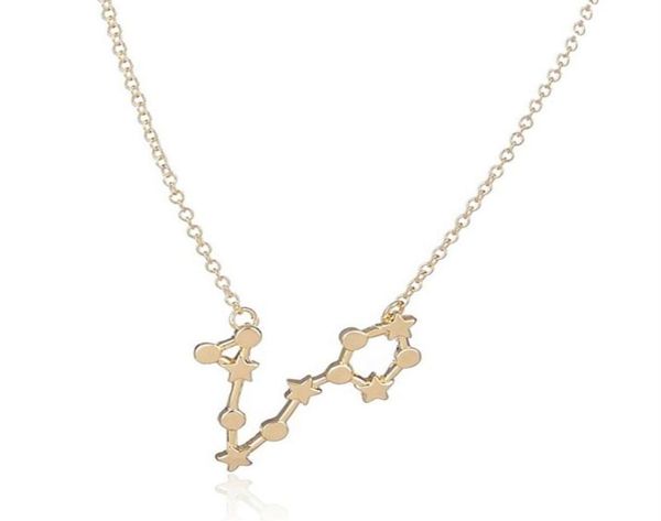 

new pisces zodiac sign pendants long chain necklace real 18 k gold silver p225s4797794