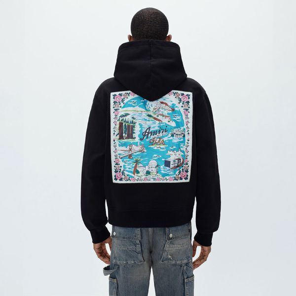 

2023 designer man hoodie womens hoody amiryes letters long sleeve pullover hoodies loose streetwear cottons sweatshirts lovers fashion high, Black