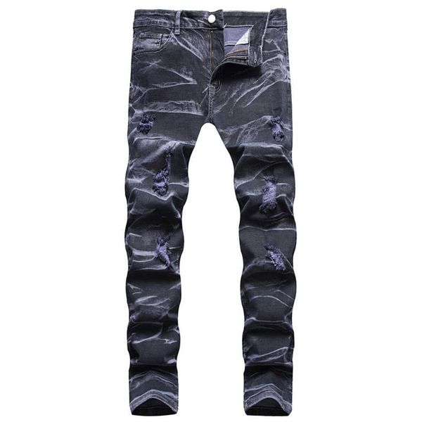 

large size distressed jeans, mid rise men's straight fitting stretch denim pants, trendy brand true religious men rock revival jeans, Blue