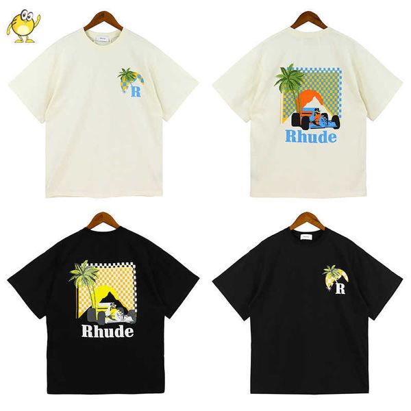 

men's t-shirts black apricot new short sleeve shirt moonlight tropic printed clothing men woman oversized o-neck washed casual t shirt, White;black