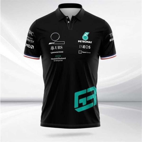 

f1 formula t-shirt summer short-sleeved polo shirt same style customization yexn, Black;brown