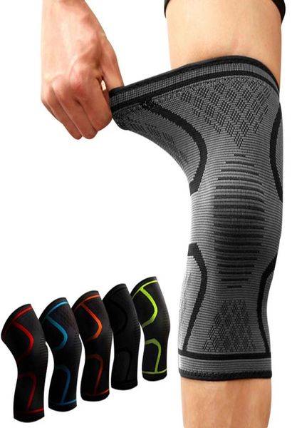 

elastic knee pads sleeve arthritis elastic nylon sports patella support pressure bandage for basketball volleyball running cycling7579352, Black;gray