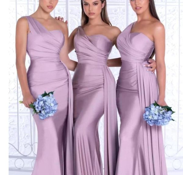 

dark green pink african bridesmaid dresses 2023 wedding guest dress one shoulder mermaid sweep train long plus size party mai5884189, White;pink