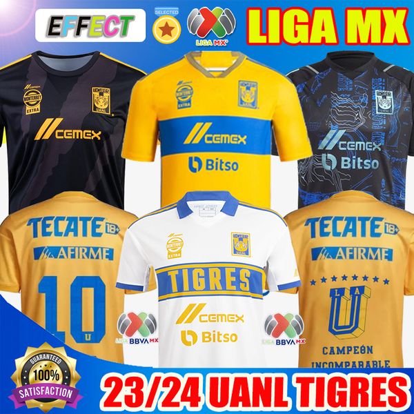 

2023 2024 gignac tigres uanl soccer jerseys kids men home away third 22 23 24 mexico liga mx football shirts earthday juvenil gamedaysoccerw, Black;yellow