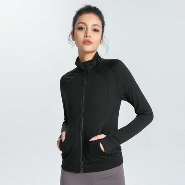 

alos yoga sports coat women's spring and autumn thin fitness suit sweater running quick dry cardigan yoga suit long sleeve jacket