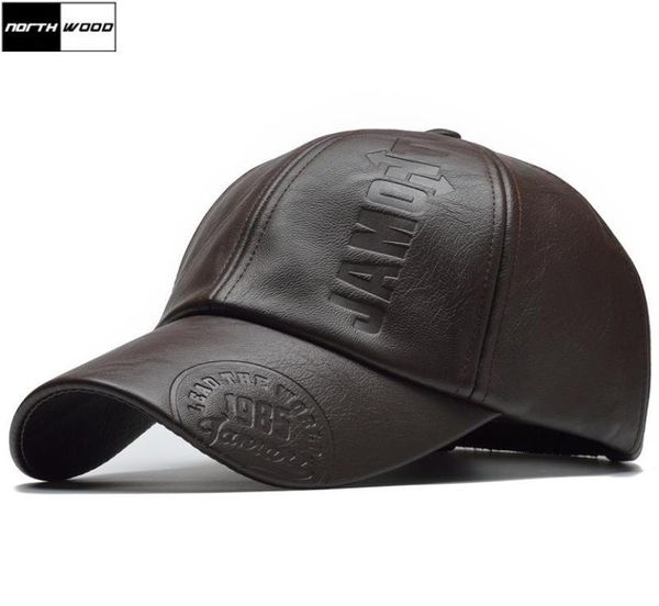 

northwood new winter cap pu leather baseball cap men snapback hat casquette gorras para hombre mens trucker cap5741533, Black;white